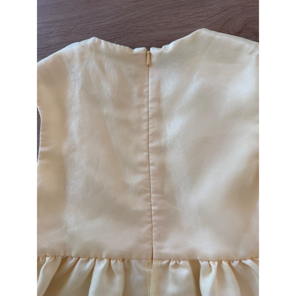 American Girl Girls Yellow Floral Embroidered Organza Party Dress Size 6 Formal - Picture 5 of 5